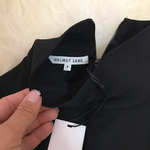 Helmut Lang Long Cutout Sleeve Wool Blend Dress - Picture 6 of 7